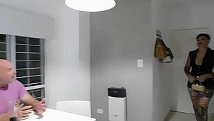 returning from vacation a friend invites us to watch his whore fuck