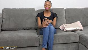 I bounce on huge cock as skinny african milf in interracial fuck