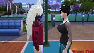 Hinata and friends cap 4 madara plays with videl, bets clothes off, ends with unexpected lots of milk on her