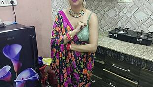 Cheating Wife Licks Shaved Pussy in Kitchen