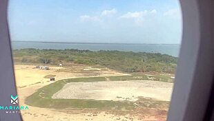 giving rimjob to big cock guy on first trip, squirting with mariana martix