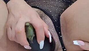 i finger my pussy and fuck it with a big eggplant for orgasm 😍