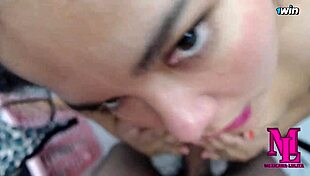 I suck my father-in-law's cock and he cums on my tits when mom is not home