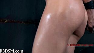 couple casually engages in painful feet worshipping with rough bdsm and blowjob