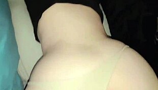 Having morning sex with this young Mexican milf, moving her thong aside to fuck her big butt.