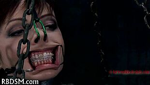 couple casually engages in painful feet worshipping with rough bdsm and blowjob