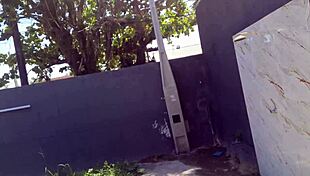 After Getting Milk In Pussy She Takes Naked Shower In Backyard For Neighbors To See