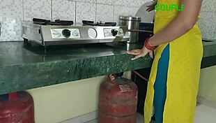 Can't fuck in kitchen, brother-in-law, mother-in-law might come. Let's go to room.