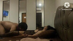 Black nylon milf with lick, cunilingus, and creampie