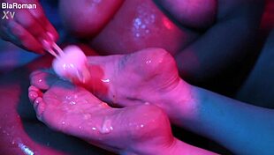 Cutie Piie sensually rubs popsicle on bare feet in fetish lesbian scene with tickling and masturbation