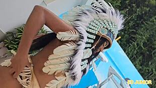 i love how this indian native gives her ass without condom to the well-endowed in red and sheer