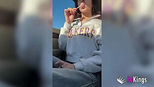 Petite Sofia Sweet squeezes 10-inch cock hard.