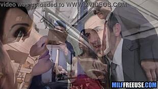 wife gets freeused in the auto repair shop, contrasting her milf status