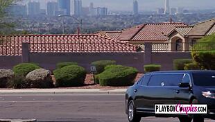 Husband eats wife's pussy before party