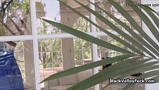 Nubian Princess Suggestively Blows Big White Dick By The Pool.