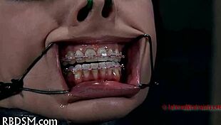 couple casually engages in painful feet worshipping with rough bdsm and blowjob