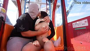 g-cup japanese university girl in first outdoor amateur shoot