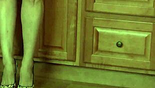 Cougar Granny Masturbates Solo In Kitchen While Husband Is Away