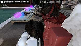 two pretty girls tried my dick in roblox condo game with cowgirl riding and missionary fucking 😏