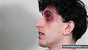 Protective stepmom Lauren Phillips opens natural tits to heal stepson in roleplay.