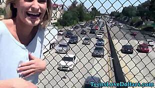 Real Teen Gets Public Blowjob and Facial!