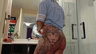 DESTROYING AND SUCKING MY GIANT DILDO