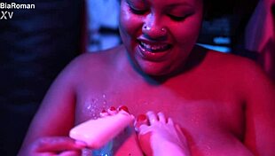 Cutie Piie sensually rubs popsicle on bare feet in fetish lesbian scene with tickling and masturbation