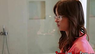 Can you believe this young teen mounting that huge black cock?