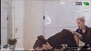 Pervy Boss Spy Cam Catches Slutty Secretaries Anal Deep Throat Fisting Creampie