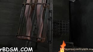 lusty caning session for the tough playgirl in fetish play