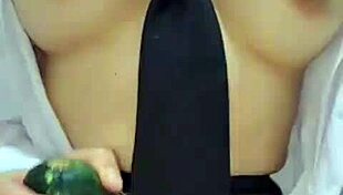 Colombian Blonde Squirts on Cucumber