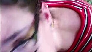 nasty white slut suckin big black cock outside