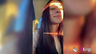 Petite Sofia Sweet squeezes 10-inch cock hard.