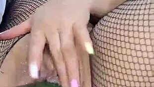 Colombian Blonde Squirts on Cucumber