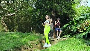 In a steamy workout session, the fit Latina girl gets intensely fucked with anal action and piss play.