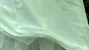 Wife masturbates shaved pussy on tree!