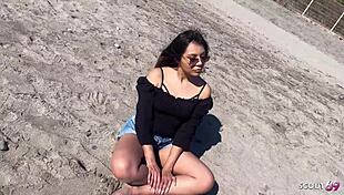 mexican latina picked up by old german tourist for no condom anal creampie