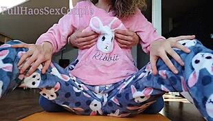 stepdaddy teasing small tits asian teen and masturbating her pussy?