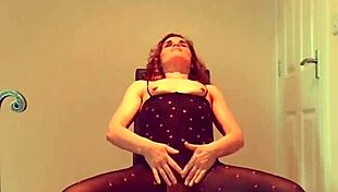 Bodystocking heels and insertion play leading to standing orgasm