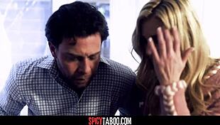 Gorgeous blonde babe bent over getting her pussy creampied by partner with deepthroat blowjob.