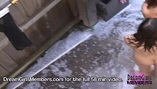 girls playing naked at spring break party house