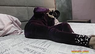 i'm a horny african college babe masturbatin with a local dildo, deepthroating big black cock.