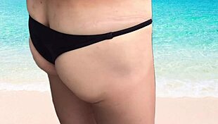 Bikini Babe Jerks Off On Beach