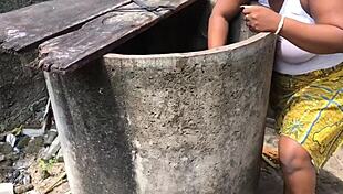 The European BBW pornstar with huge natural tits gets helped and fucked hard outdoors