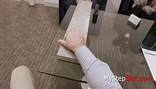 cozy-ing up to step dad for a job, roleplay fucking with horny young 18yo