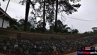 Teen couple fucks doggystyle in Thai mountains