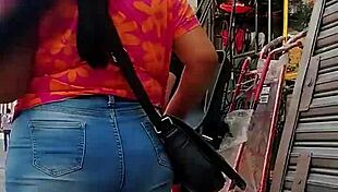 Two rich asses spied on in the fruit center