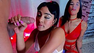 i got natural tits and spit on two pretty colombian friends with big cocks