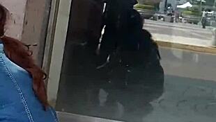 Two rich asses spied on in the fruit center