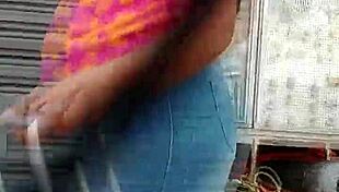 Two rich asses spied on in the fruit center